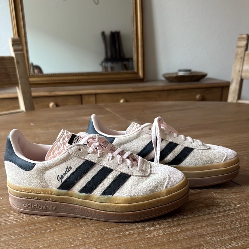 Adidas Gazelle Bold Beige and Black